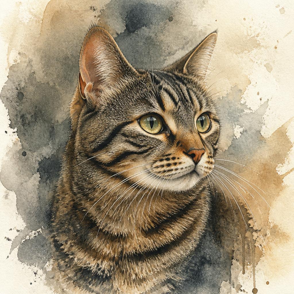 Watercolor portrait — Felines